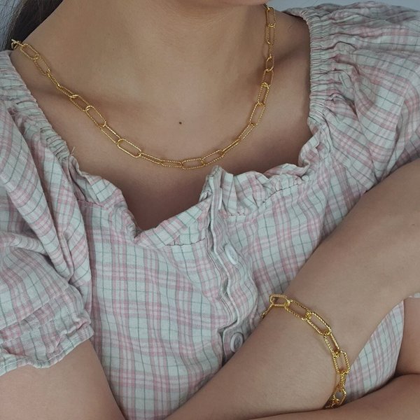 [가앤] 24k순금 꽈베기 클립 체인 목걸이22.50g