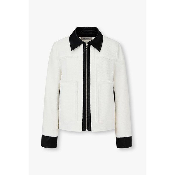 레더 패치 트위드 자켓 7156110001106