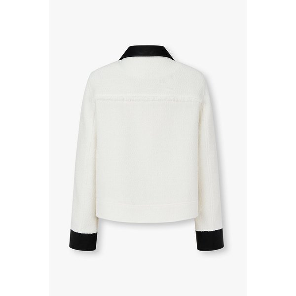 레더 패치 트위드 자켓 7156110001106