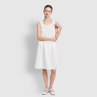 JAJU 여 소프트 시어서커 민소매 파자마 원피스 J206203069001