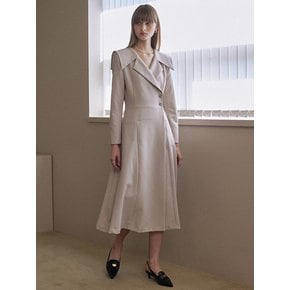 Rigo sailor collar suit long dress - beige