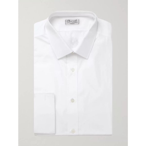 샤르베 화이트 슬림핏 코튼 셔츠 429968