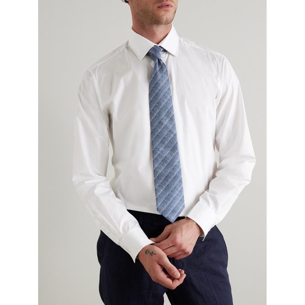 샤르베 화이트 슬림핏 코튼 셔츠 429968