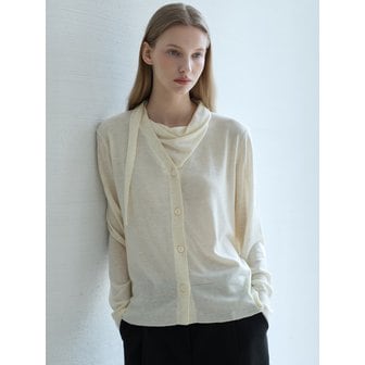 누토프 Tie Two-way Cardigan_Oatmeal