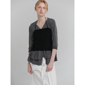 ALPACA SLEEVELESS KNIT [BLACK]