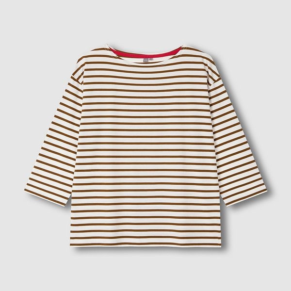 여 코튼 스트라이프 7부 티셔츠 J116101037071