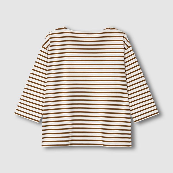 여 코튼 스트라이프 7부 티셔츠 J116101037071
