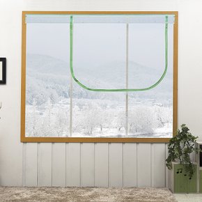 베란다 창문 지퍼식 방풍비닐 커튼 바람막이 방풍막 투명 200x120