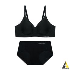 CODES COMBINE 코데즈 컴바인 INNERWEAR 컴포트 후크형 심리스 노와이어 브라팬티 세트_블랙