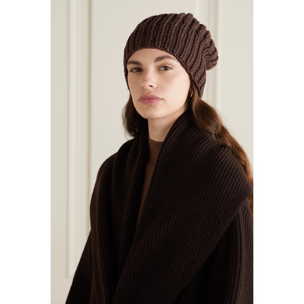Ayfer Ribbed Cashmere Beanie 탠 브라운 17266703523579554
