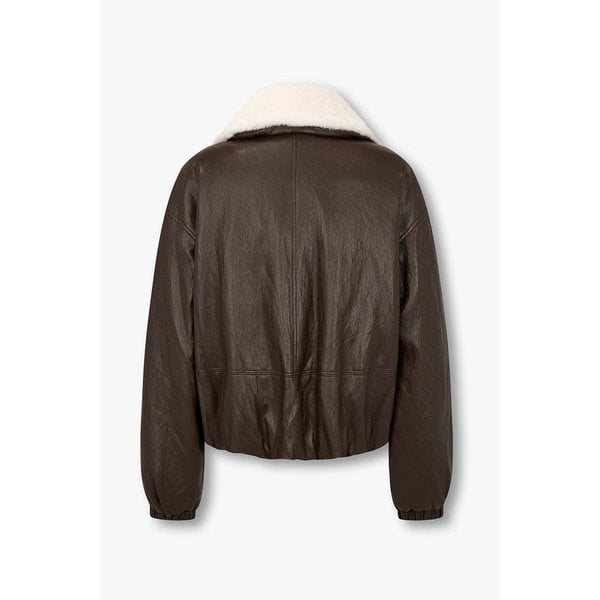 디태처블 퍼 카라 레더 다운 자켓 7215417X02160