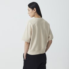 여 크롭 반팔 스웨트 셔츠(BEIGE / SKY BLUE / MELLANGE GREY)