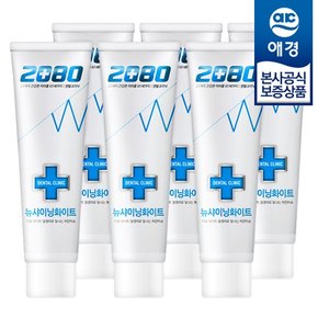 2080 뉴샤이닝 화이트 치약 120g x6개