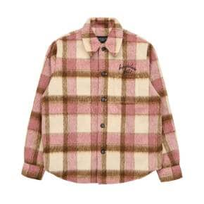 CHECK WOOL OVERSIZE SHIRT PINK-체크울셔츠