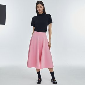 Flare Span Long Skirt Pink