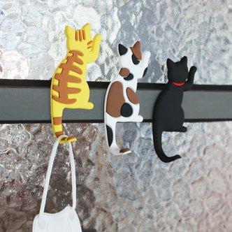 젊은이마켓 고양이 자석 마스크걸이 냉장고 대문 마그넷 후크
