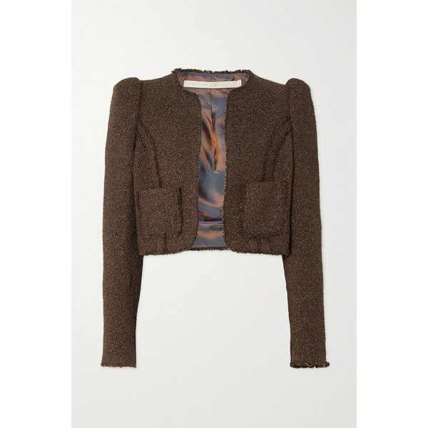 안나 메이슨 Carrie Cropped Metallic Tweed Jacket 브라운 15546005222350986