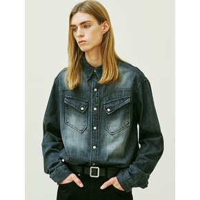 WESTERN WASHED DENIM SHIRTS BLACK