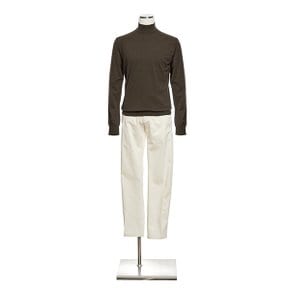 26년 F/W 남성 소프트 레이온 혼방 하프 목넥 니트 [다크 브라운]