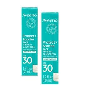 [해외직구] Aveeno 아비노 프로텍트 수드 페이스 미네랄 선스크린 SPF30 50ml 2팩