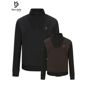 BQ5MMTS307 남성 앞판 우븐패치 반집업티
