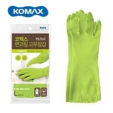 제이큐 코멕스 면코팅안감 고무장갑 짧은기장 연두 X ( 2매입 )