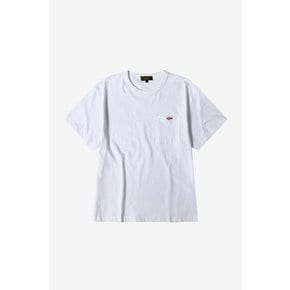 Cotton Embroidery Pocket T-shirt_White_LSTD0TS05W
