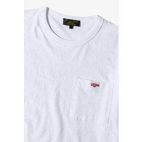 Cotton Embroidery Pocket T-shirt_White_LSTD0TS05W