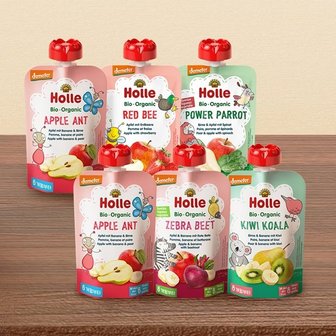 홀레 [쁘띠엘린] 홀레 유기농 이유식파우치/과일퓨레( 6개세트+6개세트)