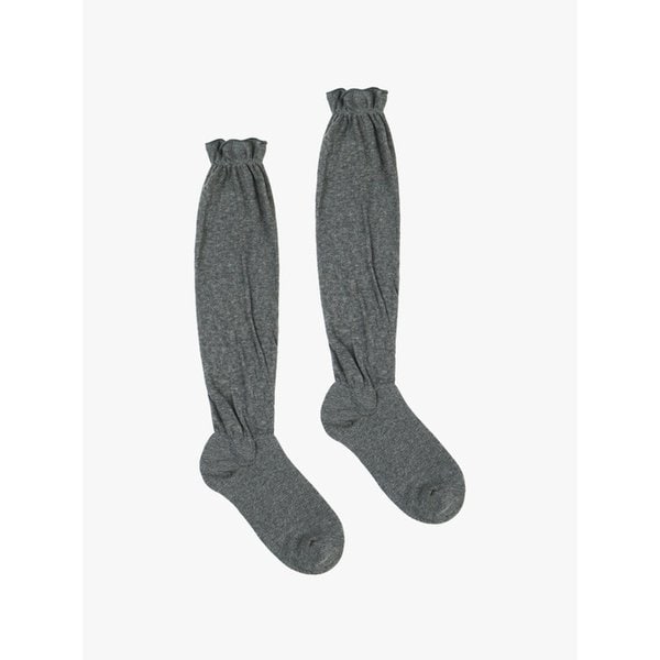 FRILL SEE-THROUGH KNEE SOCKS_GREY