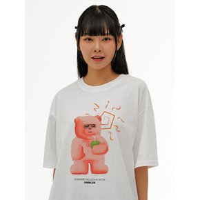 Vacation bear Over fit T-Shirts AS1122 (White)