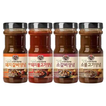  CJ 백설 양념 4종 840g 각 1개씩 총 4개(돼지갈비,돼지불고기,소갈비,소불고기)