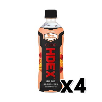  클룹 HDEX 퍼포먼스드링크 피치망고 페트음료 500ml x 4개