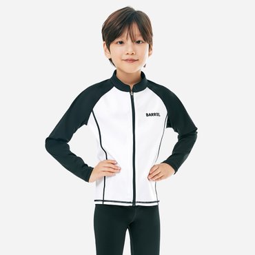 배럴 키즈 에센셜 집업 래쉬가드 화이트 (B5SKWZR301WHT)