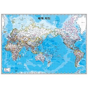 세계지도 한글정치 (코팅 원지/부착용) : 양면(축척 1:39,000,000, 1:11,500,000)