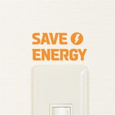 save energy 동그라미속 전기 픽토그램  절약 스위치스티커 (8859547)