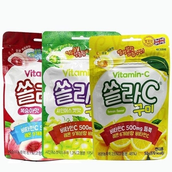 쏠라씨 구미 레몬 샤인머스켓 복숭아맛 젤리 비타민C
