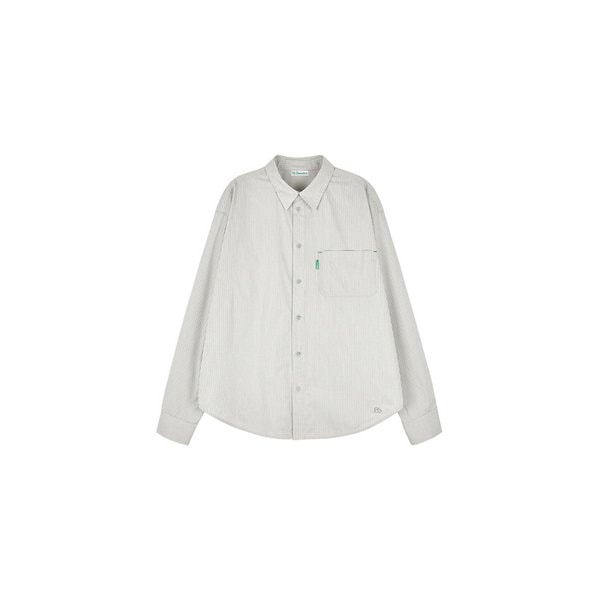 오버핏 스트라이프 셔츠 (Grey)