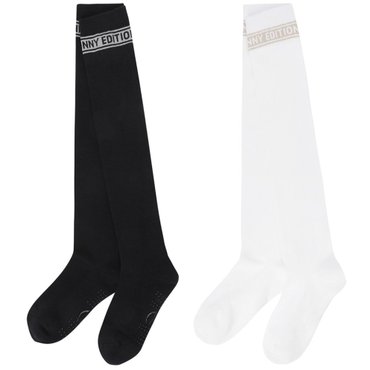 마스터바니 25F/W(421E3SC106)여성 글리터 로고 자카드 논슬립 니삭스