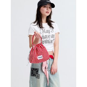 TERRY STRING POUCH BAG_RED