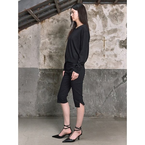 V Neck Knit Pullover  Black (KE6251M045)