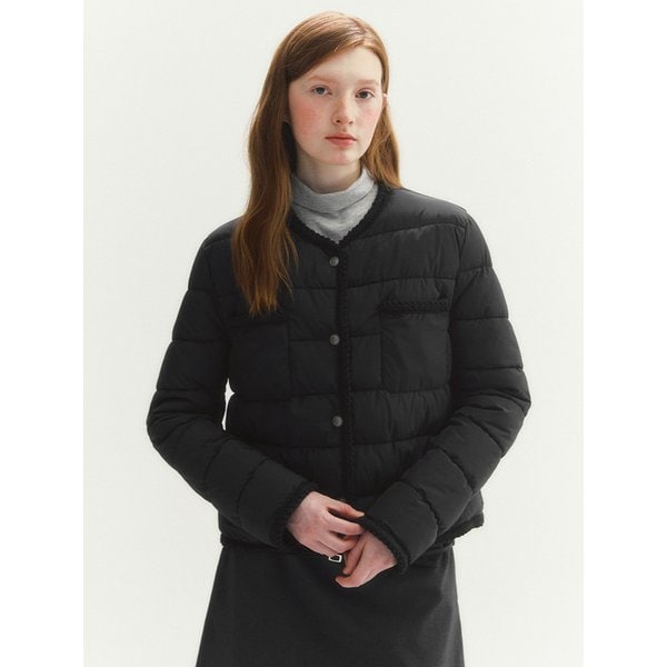 트위드 트리밍 패딩 자켓(MAFDPD15NBK)