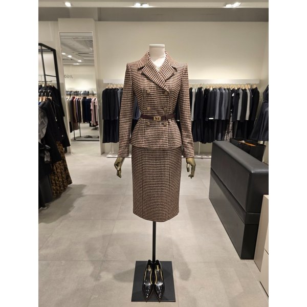 [파주점] 세트 울 하운드투스 체크 자켓 + H라인 스커트 JRBA0JK741,JRBA0SK741