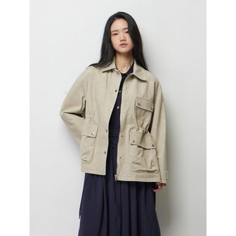 시슬리 [표예진 PICK] 아웃포켓 코튼 워크 점퍼_BE