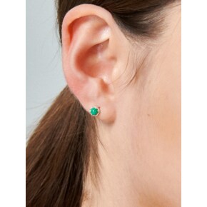 Malachite Dot Silver Earring Ie330 [Silver]