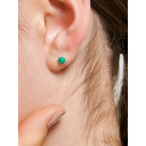 Malachite Dot Silver Earring Ie330 [Silver]