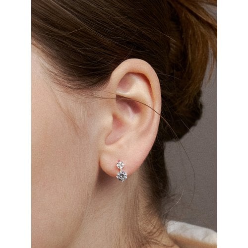 [sv925] snowflake one-touch earring