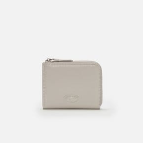 Oval button wallet Wrinkled ivory