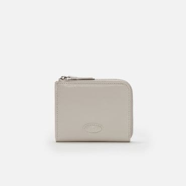 로서울 Oval button wallet Wrinkled ivory