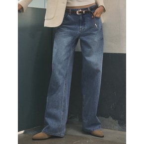 Semi Baggy Wide Denim Pants_CTD411(Blue)